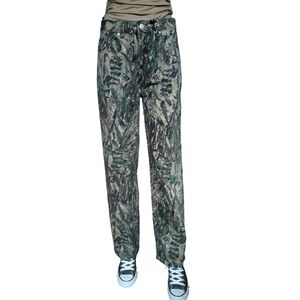 Madden Girl Hunter Camouflage 90's Fit Wide Leg  Pants Size 7 NWT